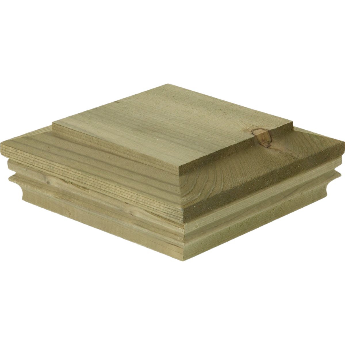 Decorative pine post cap for 6x6 posts with classic Newport design, ideal for outdoor home improvement projects