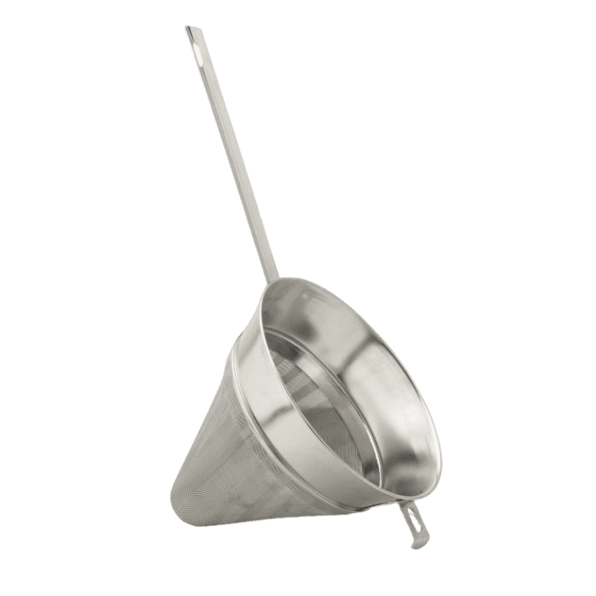 Stainless steel mesh sieve with fine chinois design and long handle for kitchenware and cooking tasks under $100 collections