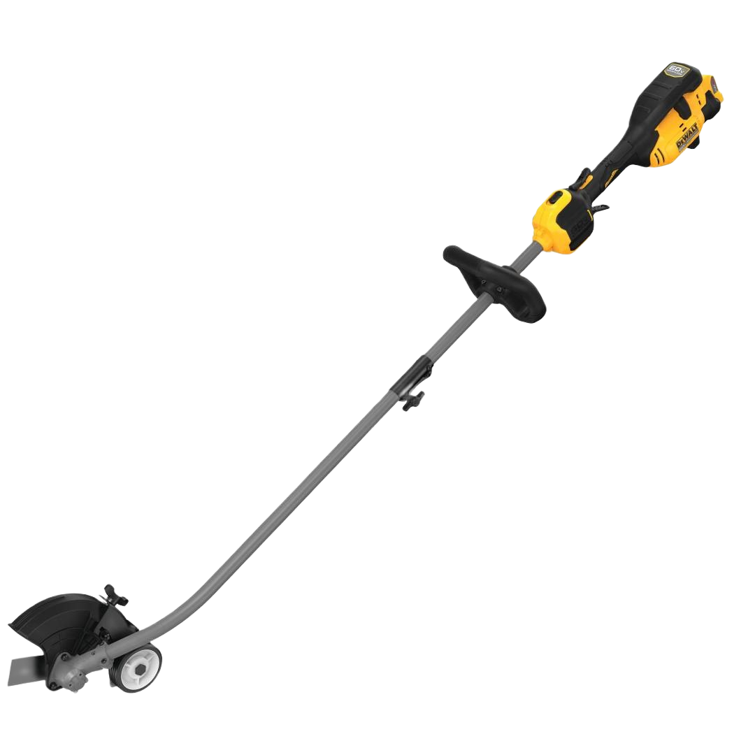 Cordless outdoor edger with brushless motor and attachment capability for lawn and garden power tools collections