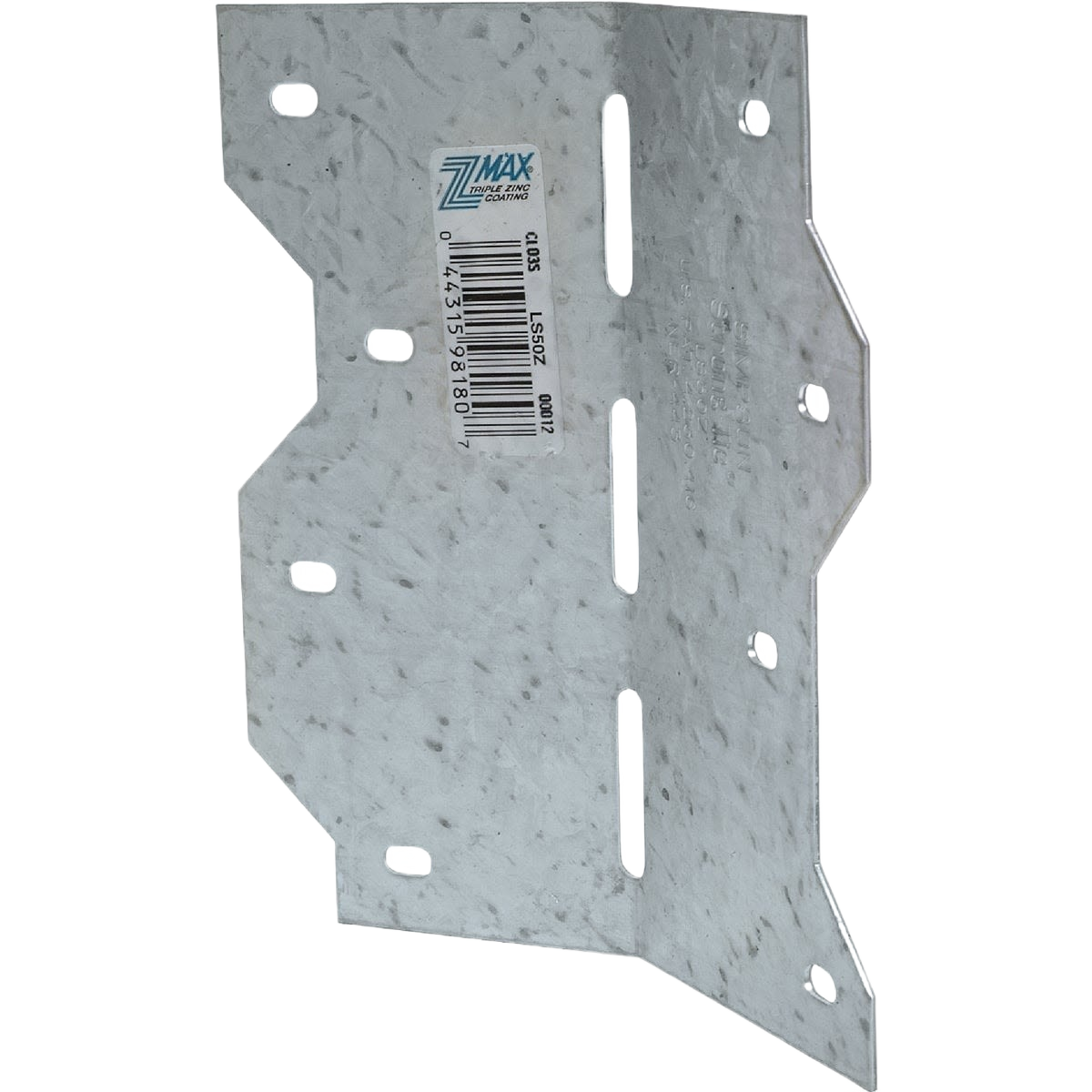 Galvanized steel framing angle bracket with multiple holes for secure lumber connections in building projects
