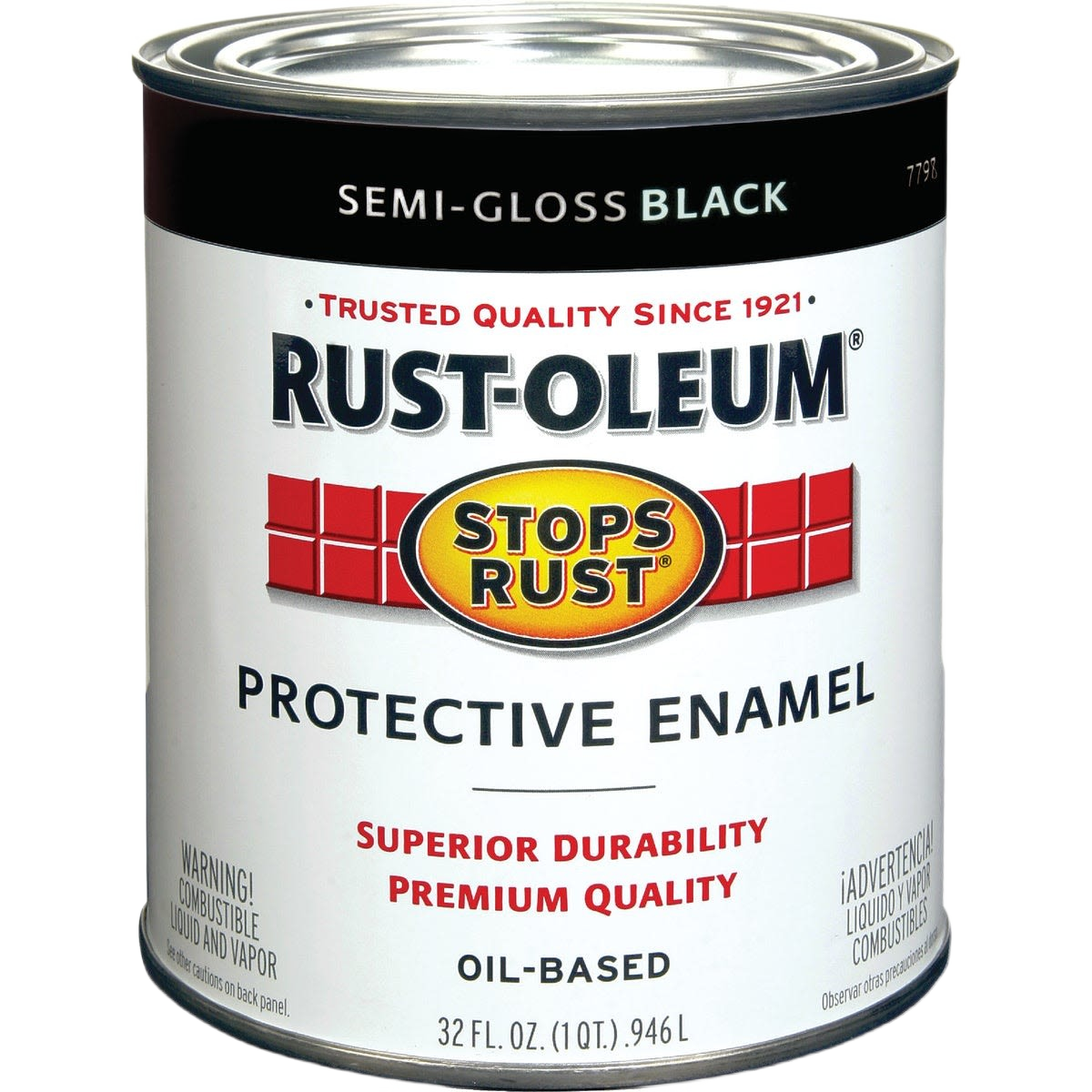 Oil-based semi-gloss black protective enamel can for metal, wood, and masonry in specialty paint collections