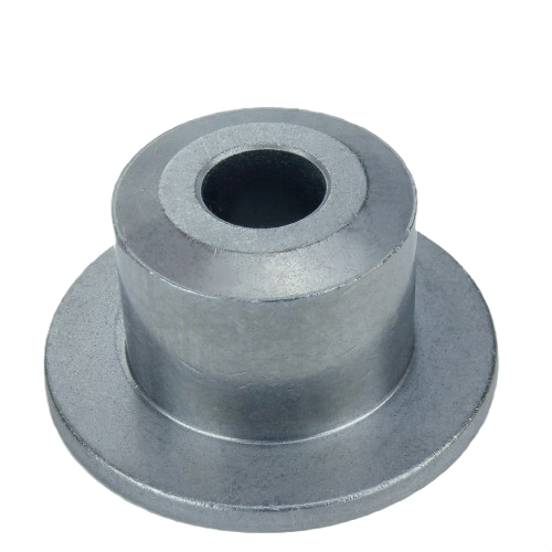 Metal flanged bushing with cylindrical center and flat base for use in tools and home improvement applications