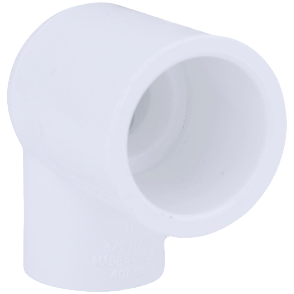 White PVC 90-degree street elbow pipe fitting for plumbing systems in Pipes & Fittings and Home Improvement collections