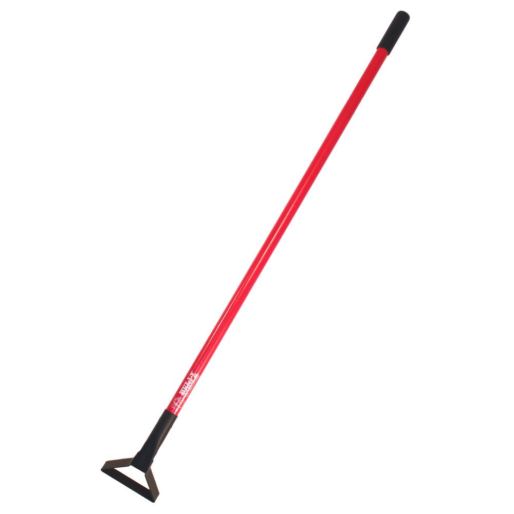 12 gauge loop hoe with long red fiberglass handle and black grip for efficient garden and home improvement tasks