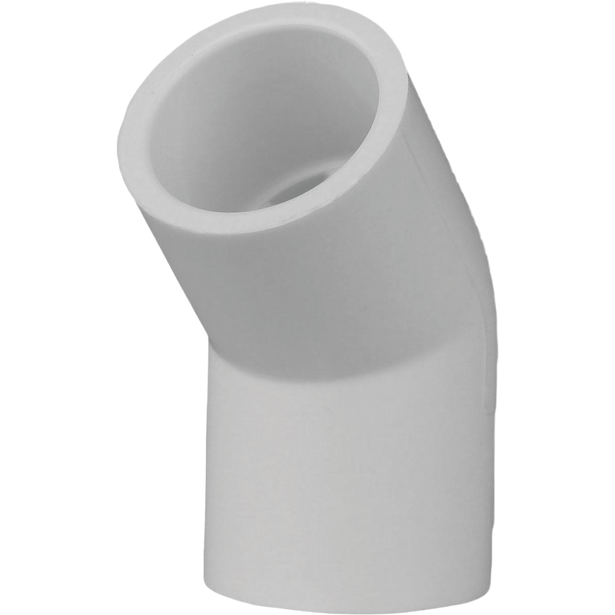White 45-degree PVC elbow fitting for plumbing and irrigation in pipes & fittings under $50 collection