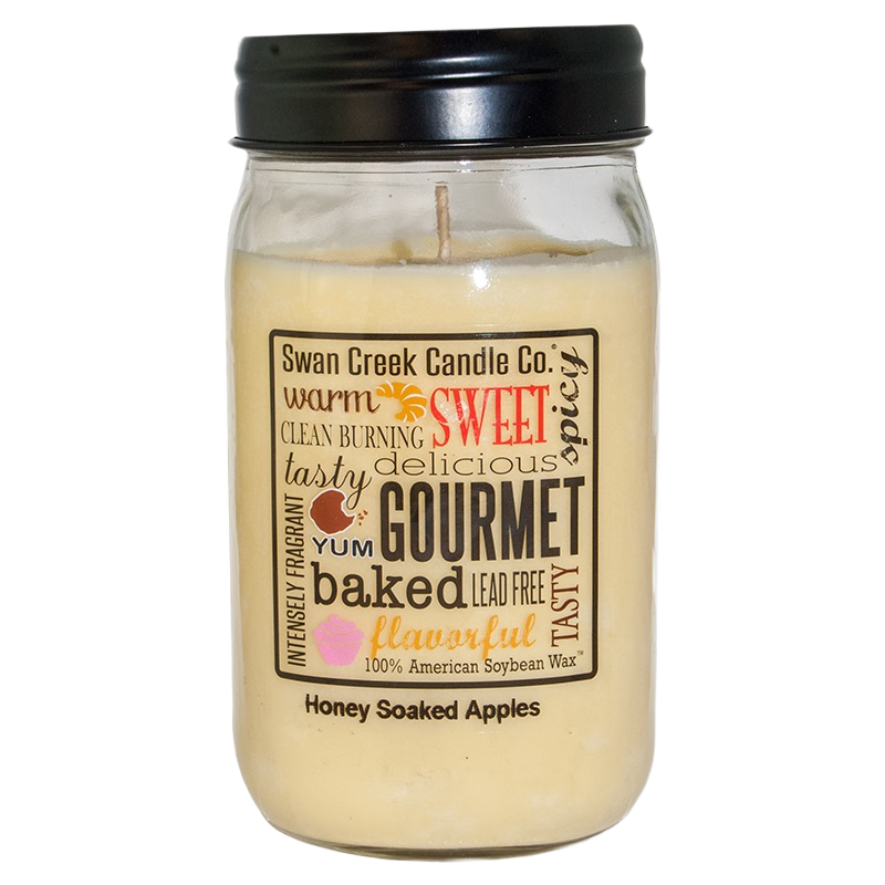 Jar candle with honey soaked apples scent made from 100% American soybean wax for home ambiance and decor