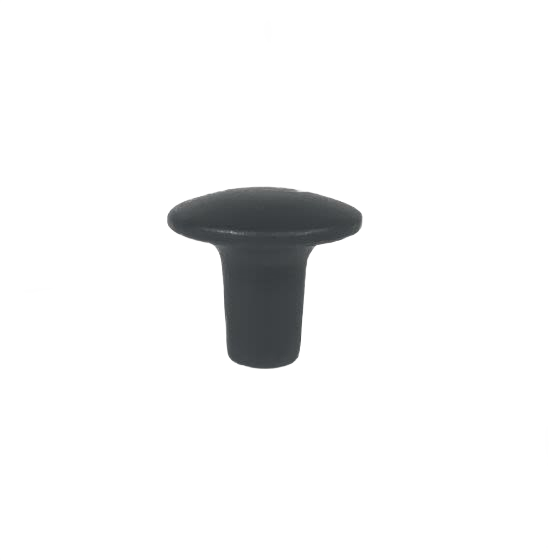 Small iron cabinet knob pull with matte black smooth finish for furniture hardware and home improvement collections