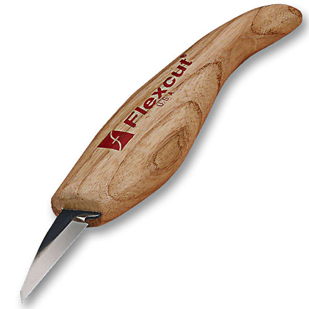 Wood handle carving knife with fine pointed blade for detailed cuts in woodworking tools and carving collections under $50