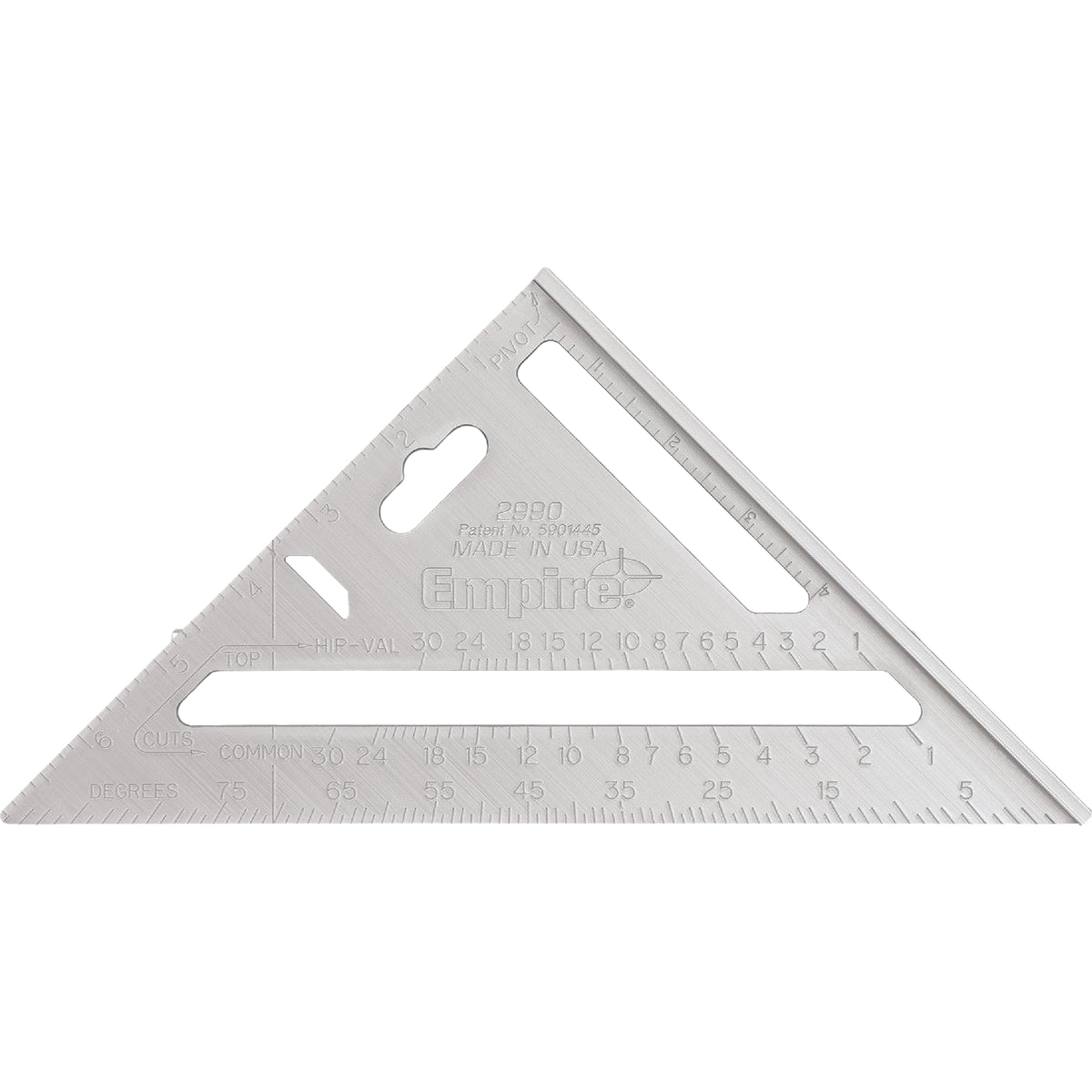 Aluminum magnum rafter square with engraved measurements for woodworking and home improvement hand tools collection