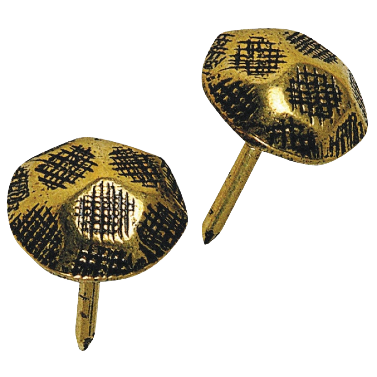 Antique brass hammered furniture nails with textured pattern for hardware and home improvement projects under $50 collection