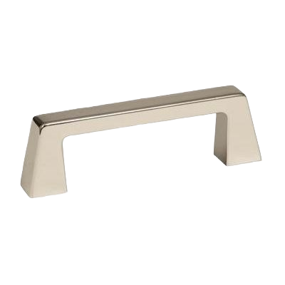 Polished nickel cabinet pull with geometric design for hardware and furniture accessories in home improvement collections
