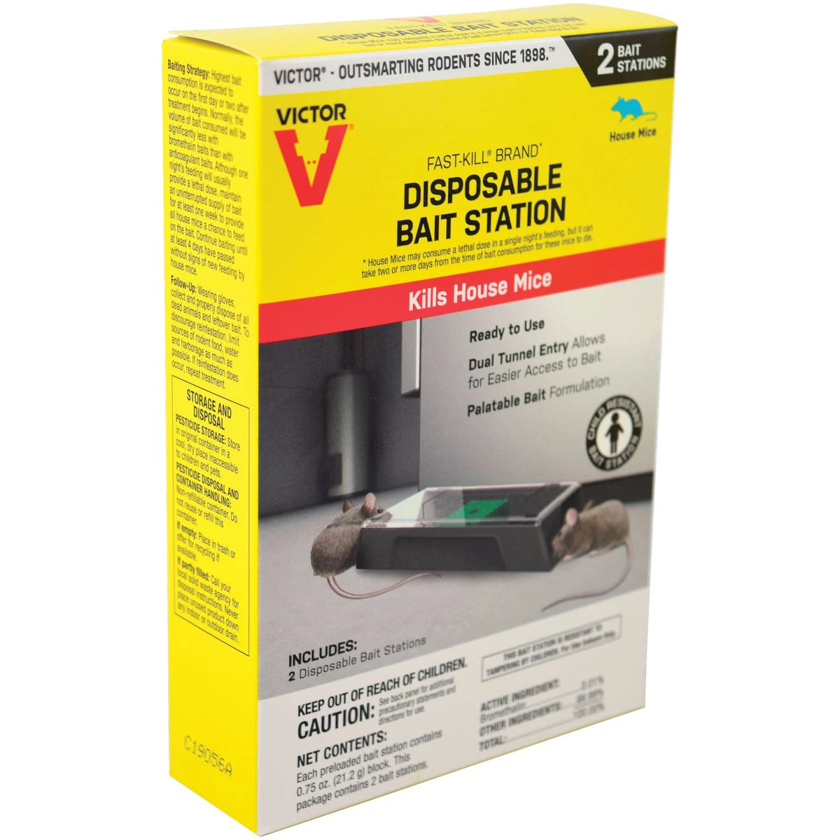 Victor Fast-Kill Disposable Mouse Bait Station, 2-Pack