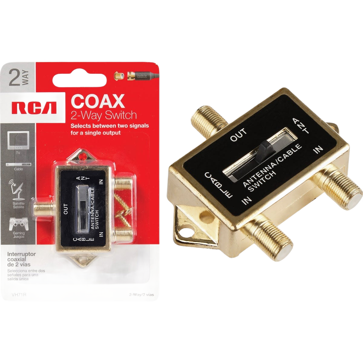 Compact metal coaxial switch with three ports for signal selection in electrical and home improvement projects