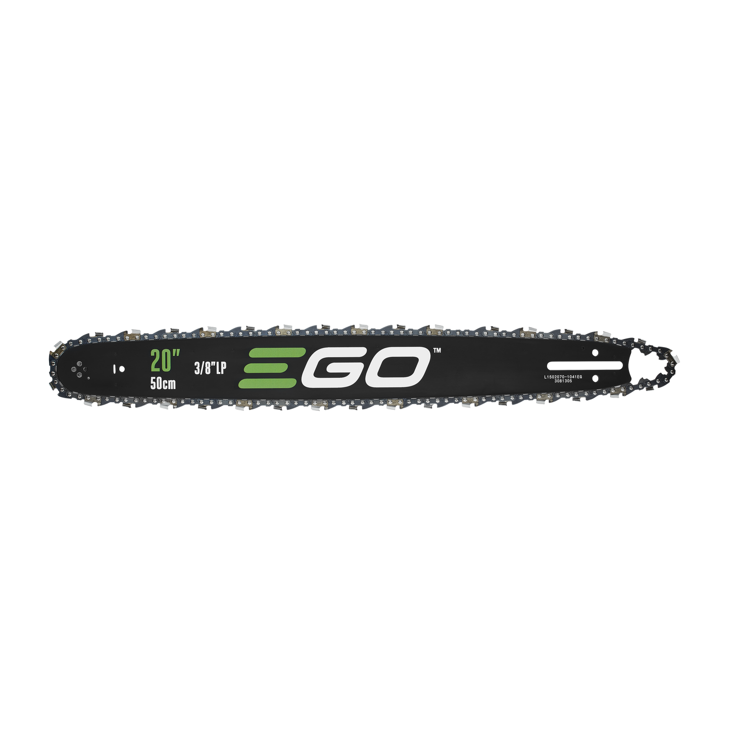 Black 20-inch saw bar with chain and green EGO logo in saw accessories and power tool accessories under $100