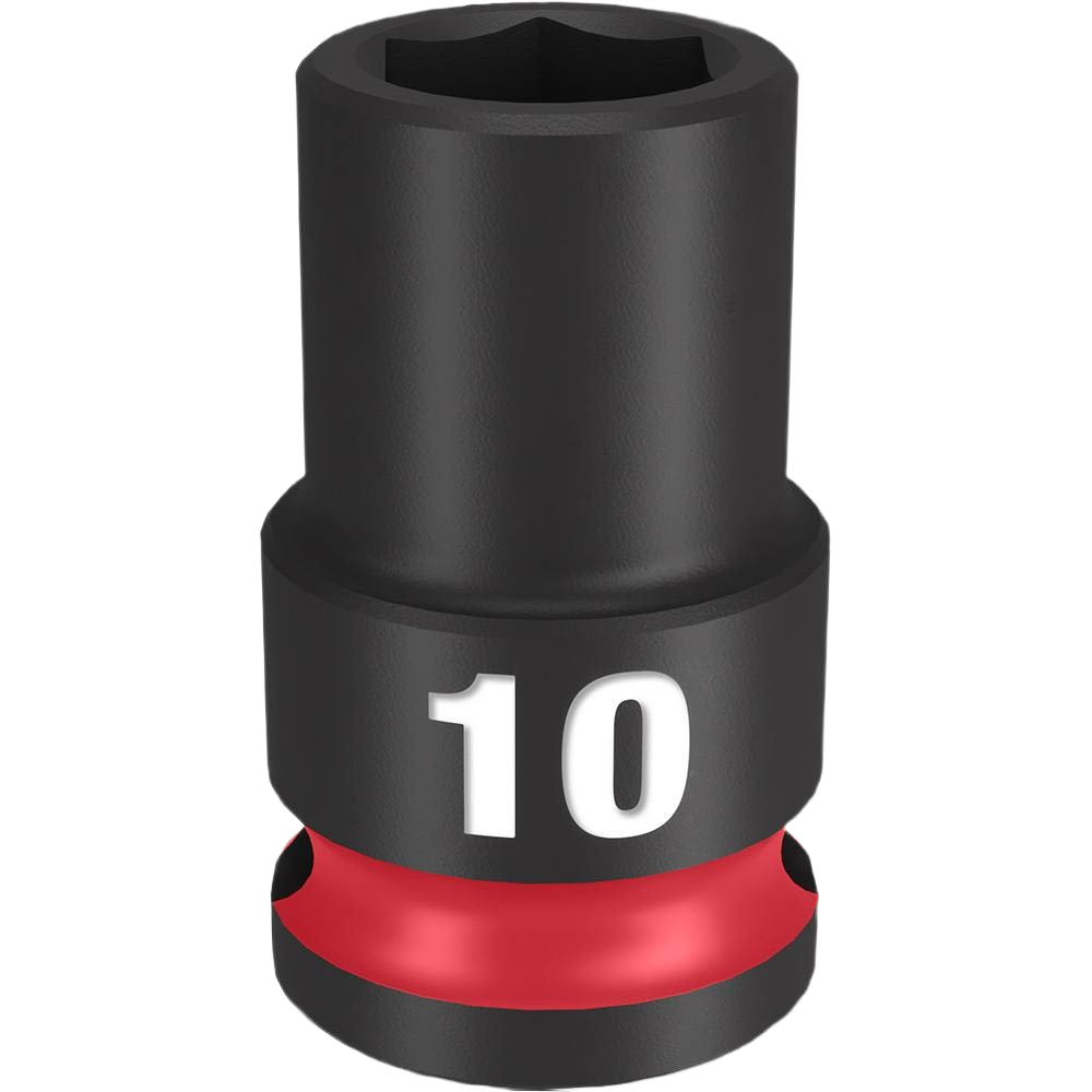 10-mm impact socket with six-point design and stamped size marking for hand tools and home improvement collections