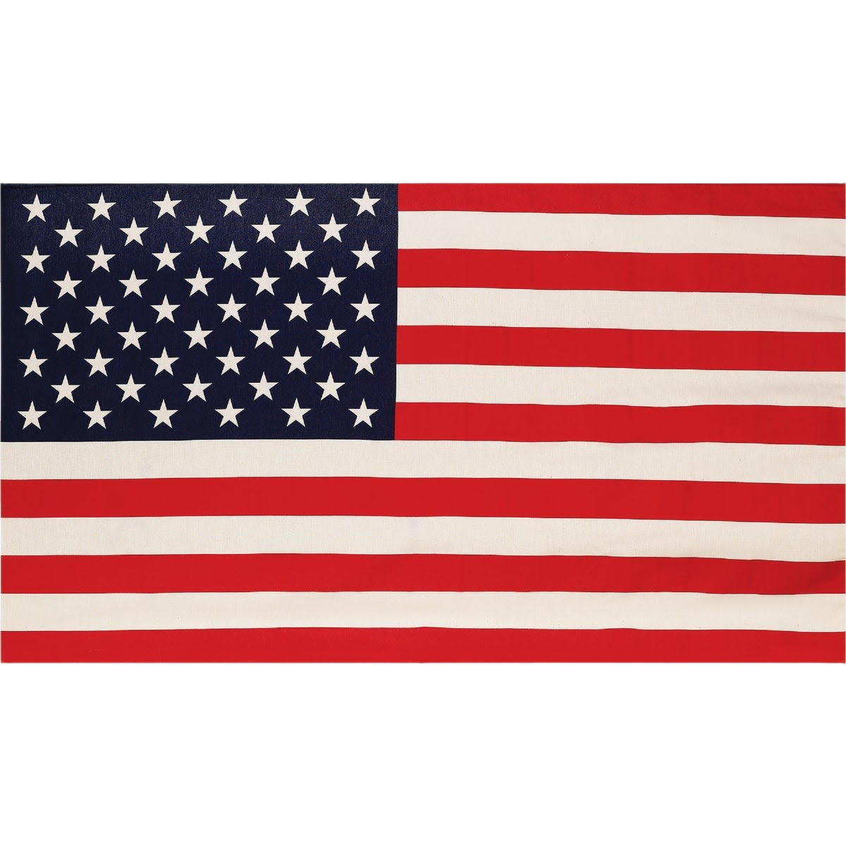 American flag made of polycotton fabric with 50 stars and 13 stripes for outdoor living and lawn decor collections