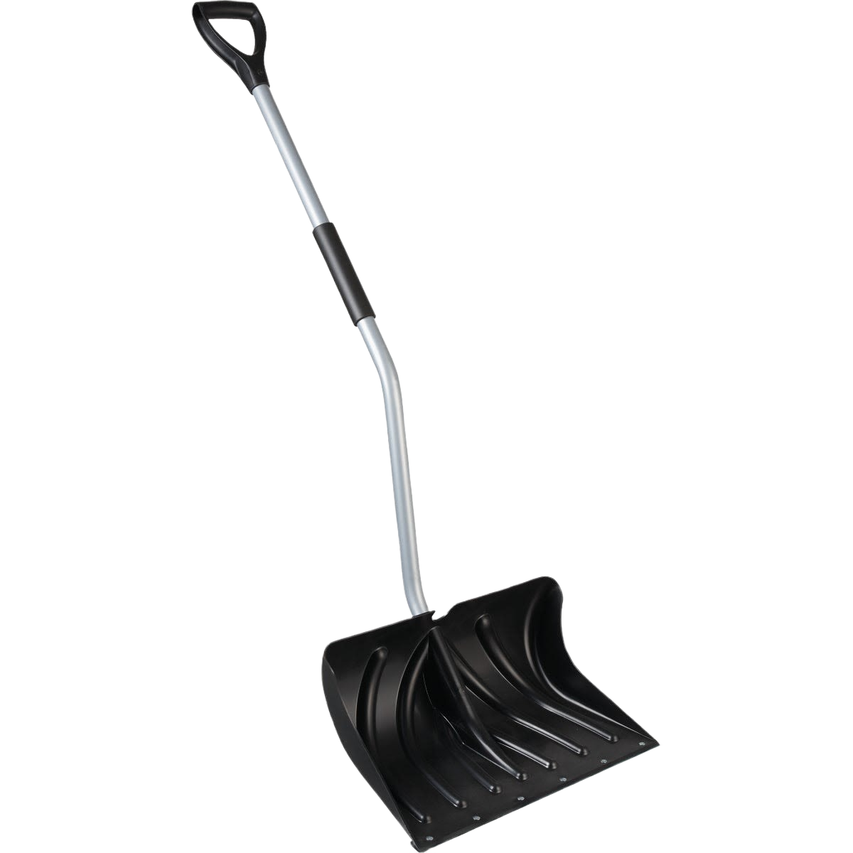 Ergonomic snow shovel with steel handle and wear strip designed for easy snow removal in outdoor and garden tools collections