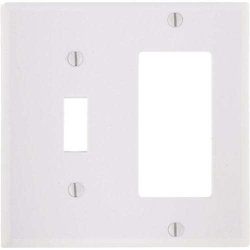 White thermoset wall plate for toggle and rocker switches in electrical and wall plates collections under $50