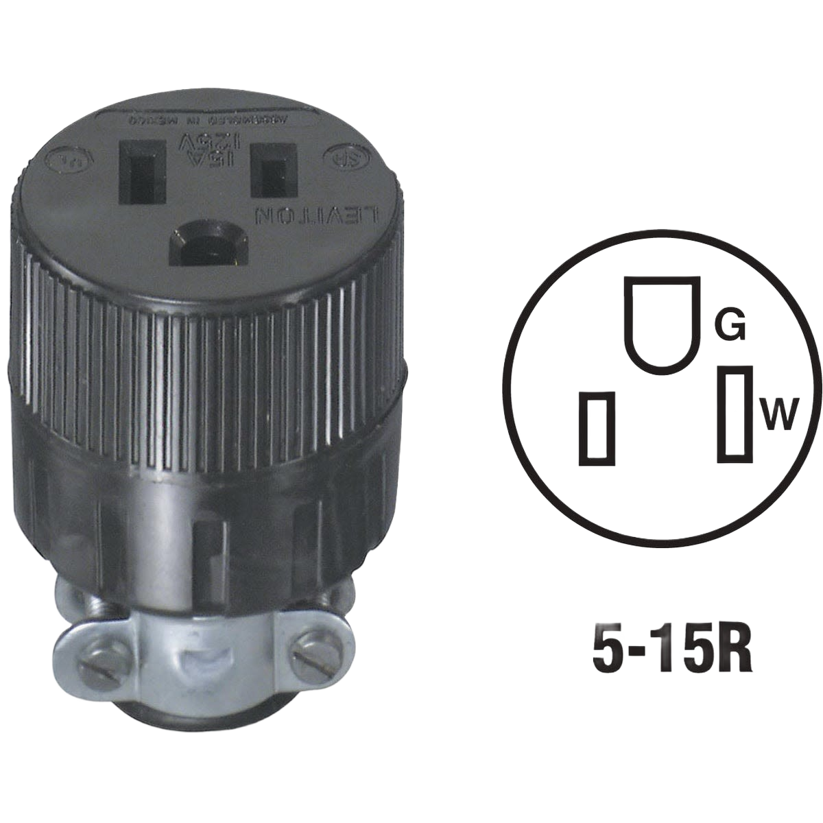 Black round cord connector with 3-wire 2-pole design for electrical wiring in home improvement projects under $50