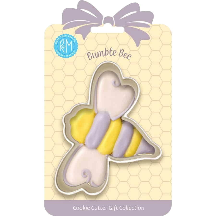 Tinplated steel cookie cutter shaped like a bumble bee, part of kitchen gadgets and bakeware collections under $50