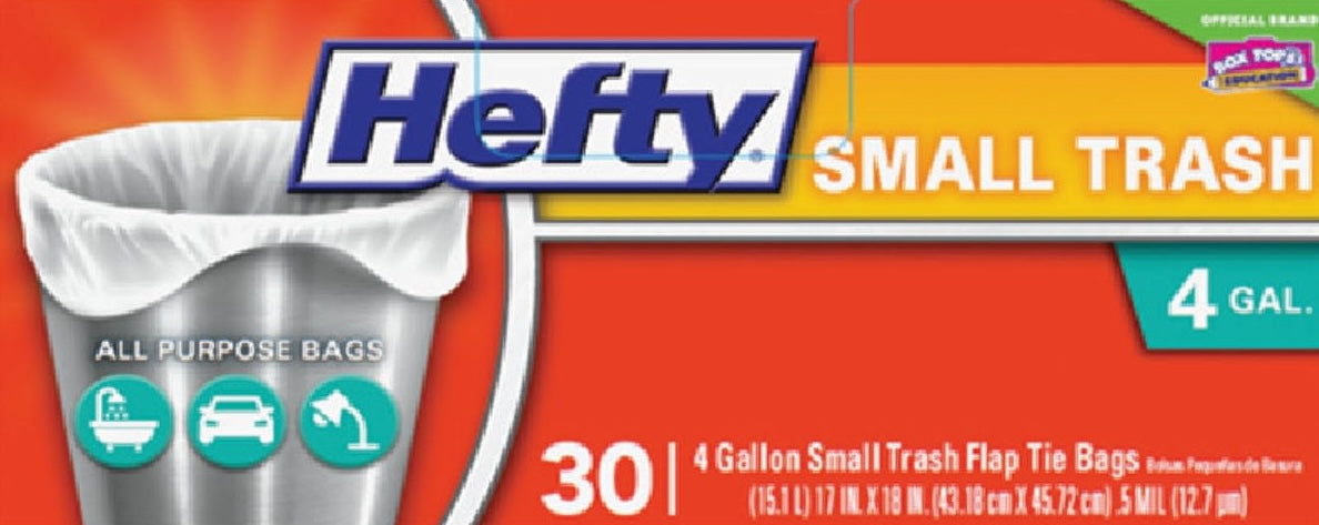 White 4 gallon small trash bags in packaging for cleaning and trash & recycling collection under $50