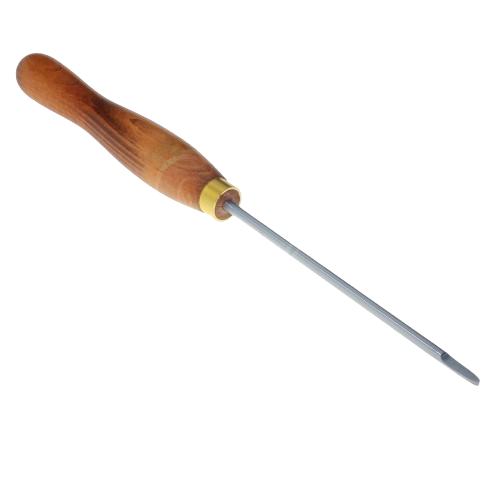 Woodworking tool with wooden handle and narrow rounded metal tip for detailed cleaning in Crown Tools collection under $50