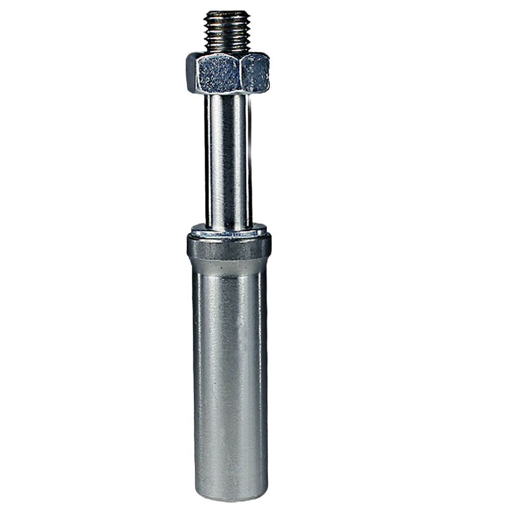 Silver metal slotting cutter arbor with threaded top and hex nut, for tool accessories and home improvement use