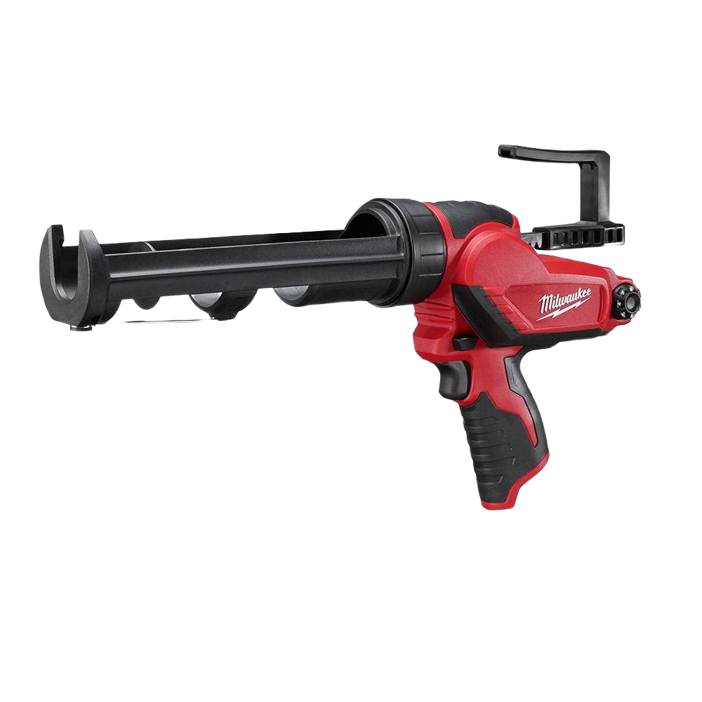 Cordless red and black caulk and adhesive gun for home improvement in Milwaukee M12™ power tools collection