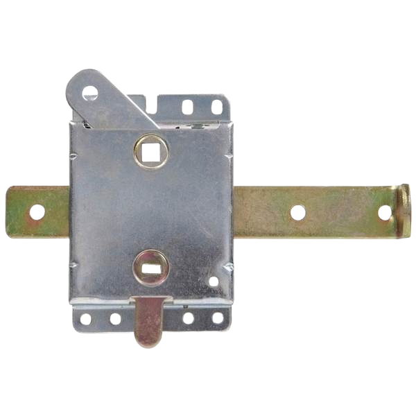 Zinc-plated garage door side lock with metal bolt for secure garage door hardware and home improvement projects