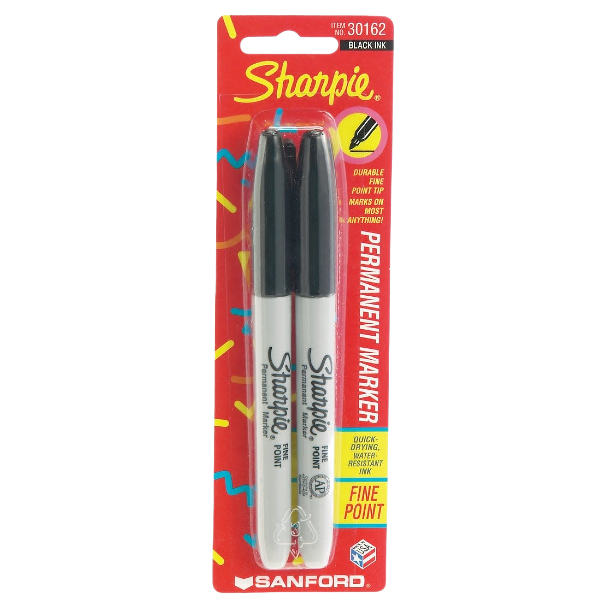 Two-pack of black fine point permanent markers for office supplies and stationary under $25 collections