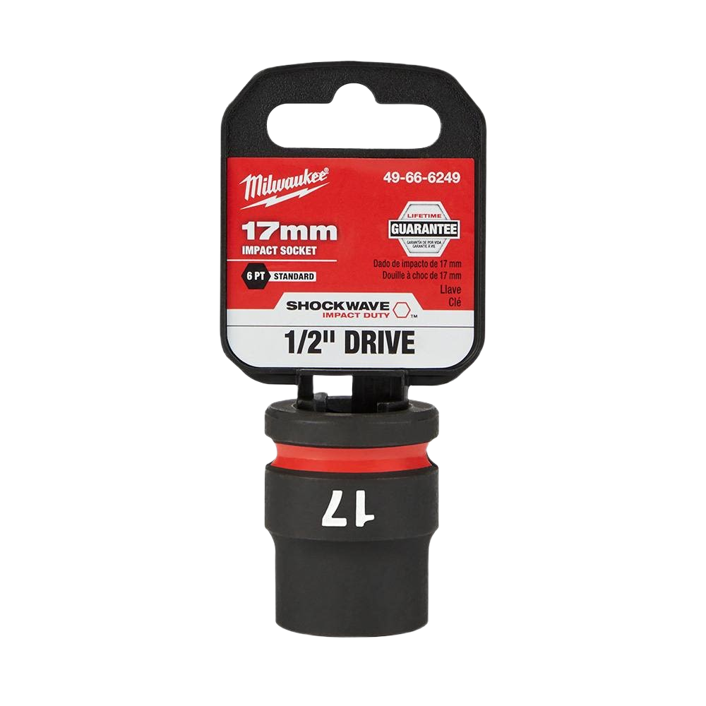 Milwaukee 17-mm impact socket with 6-point design for high torque tasks in Hand Tools and Sockets & Ratchets collections