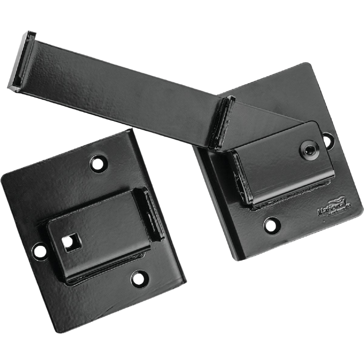 Heavy-duty black metal flip gate latch with reversible design for gate hardware and door accessories collections