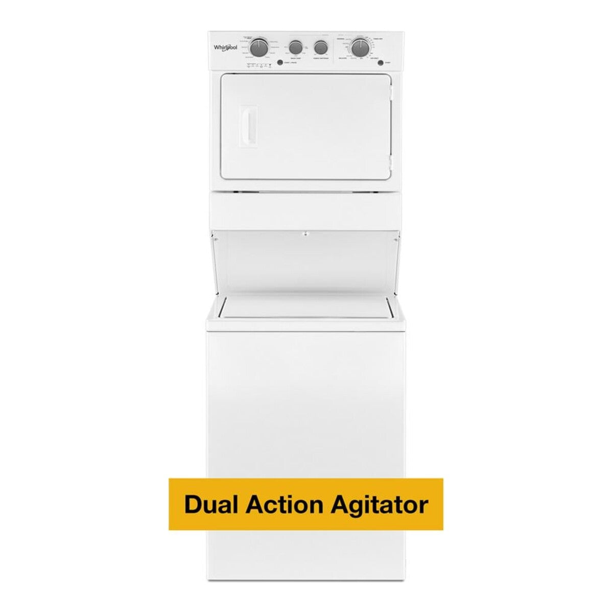 3.5 cu.ft Long Vent Electric Stacked Laundry Center 9 Wash cycles and AutoDry™