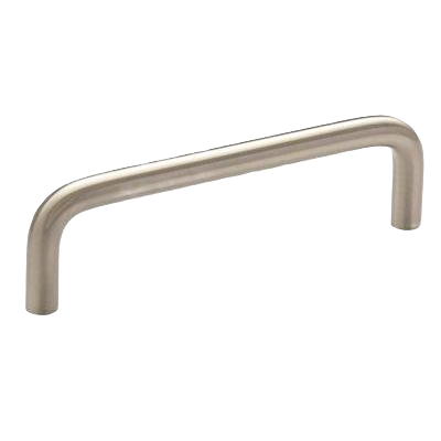 Satin nickel wire-style cabinet pull with 3-3/4 inch center-to-center for furniture hardware and home improvement