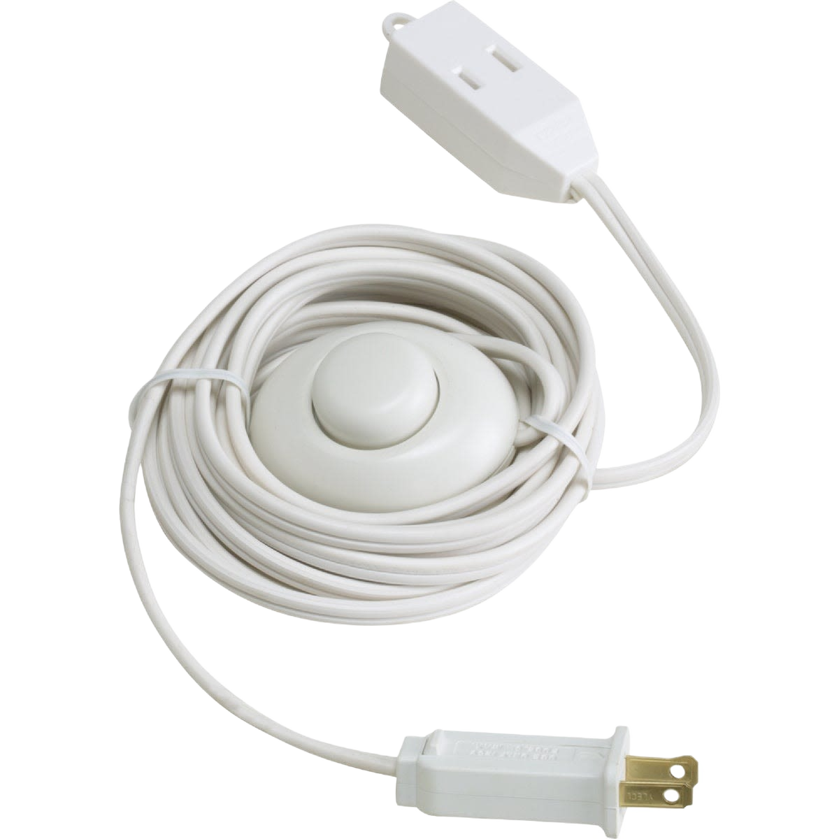 White 18-gauge extension cord with foot switch and standard plug, part of electrical and appliance parts under $50 collection