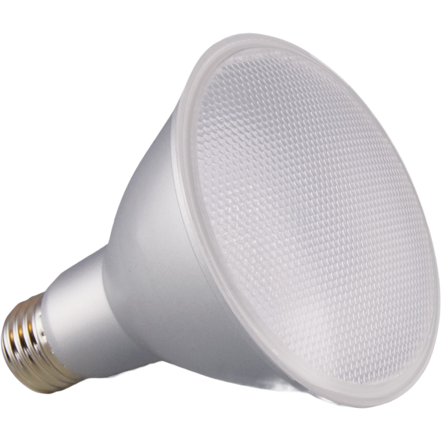 LED medium base floodlight bulb with frosted lens, ideal for lighting and electrical home improvement projects