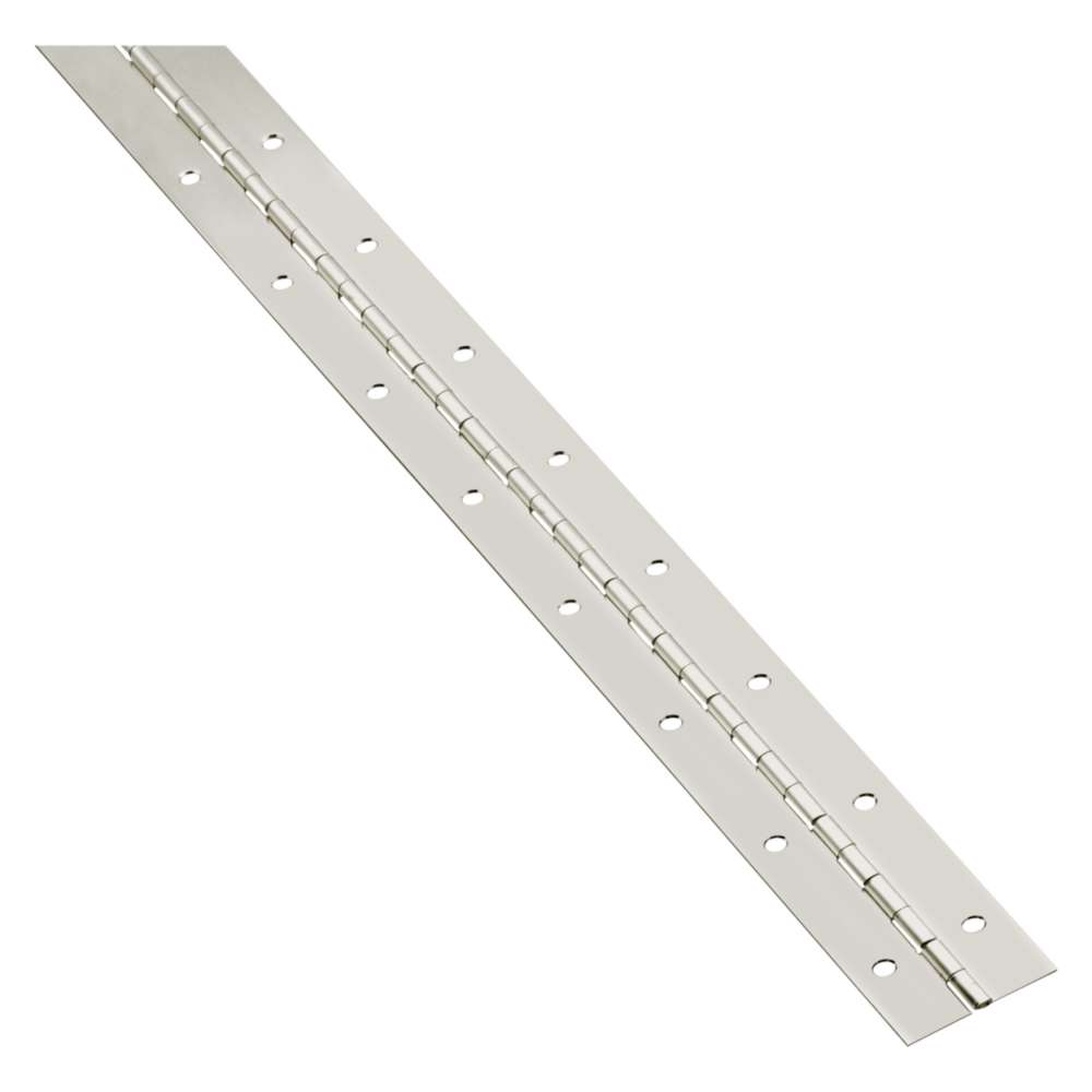 Nickel steel continuous hinge with multiple screw holes for cabinets, tool chests, and home improvement projects under $50 collection