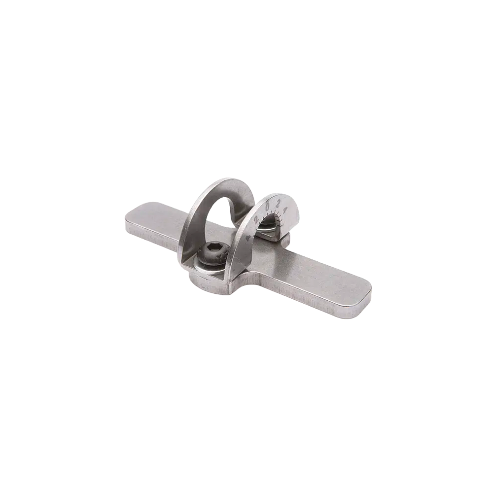 Stainless steel spiralling tool rest with adjustable arms for precision and support in woodworking and home improvement tasks