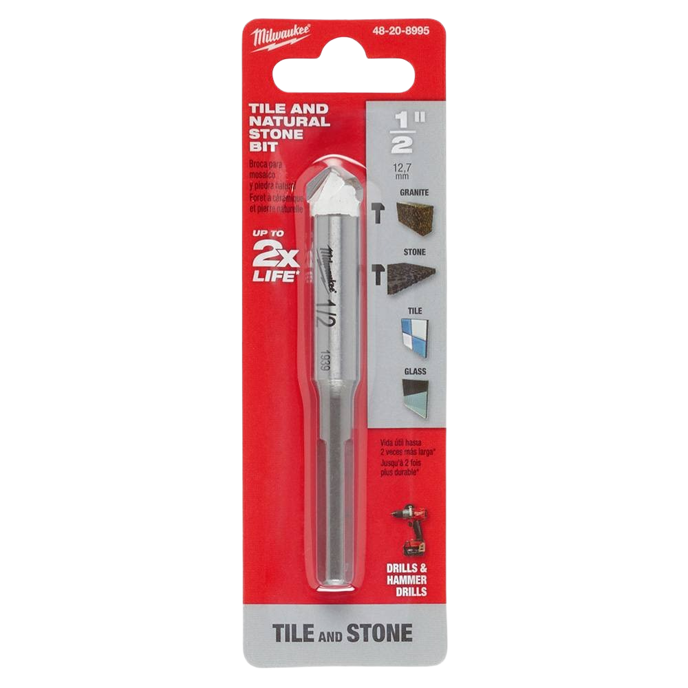 Milwaukee 1/2 inch drill bit for tile and stone, durable carbide head in tool accessories under $50 collection