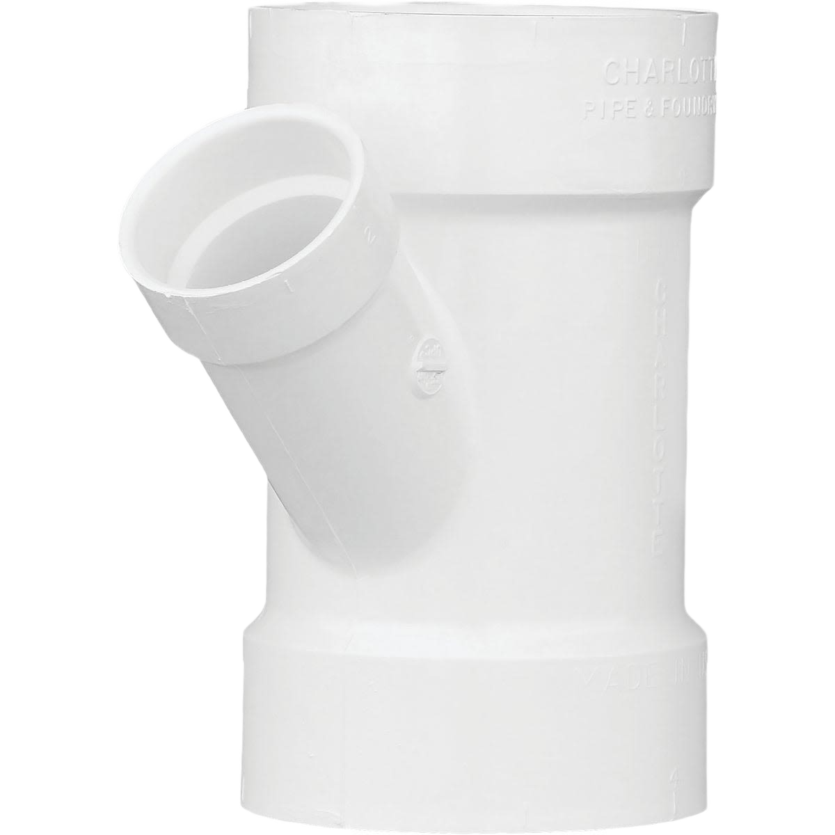 White PVC reducing wye fitting for drain, waste, and vent plumbing in Pipes & Fittings and Under $50 collections