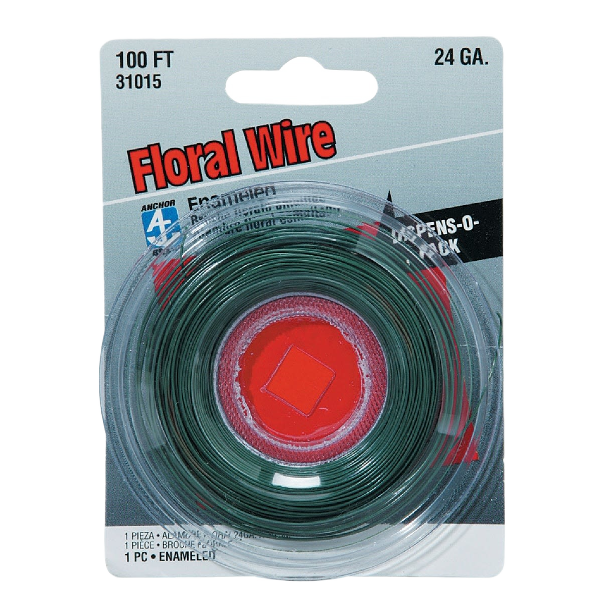 Green 24-gauge floral wire spool for crafting and home improvement in hardware and fasteners under $50 collection