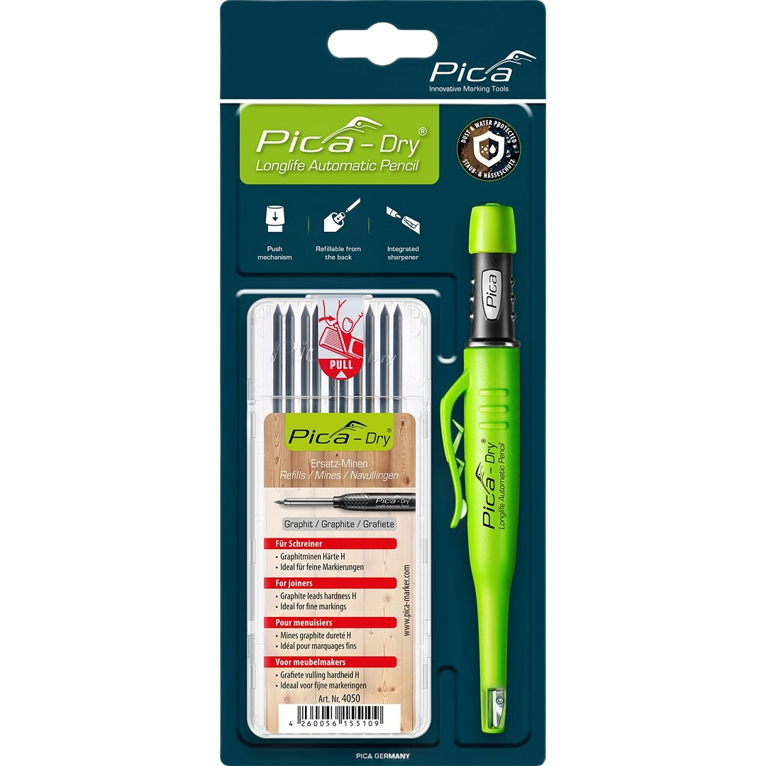 Pica Dry Longlife Automatic Pencil and graphite joiner leads refill pack for woodworking and office tools under $50 collections