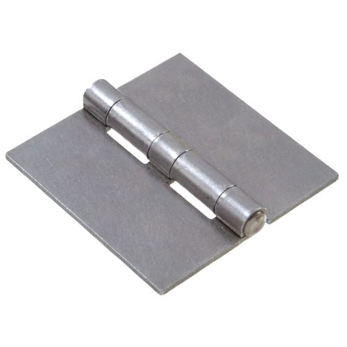 Steel square corner welded surface hinge with fixed pin for durable home improvement applications
