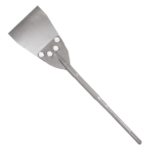 Heavy-duty steel scraper attachment for concrete and masonry work in Bosch power tool accessories collection