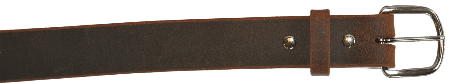 Brown distressed leather belt with stainless steel roller buckle in accessories and clothing collections under $100