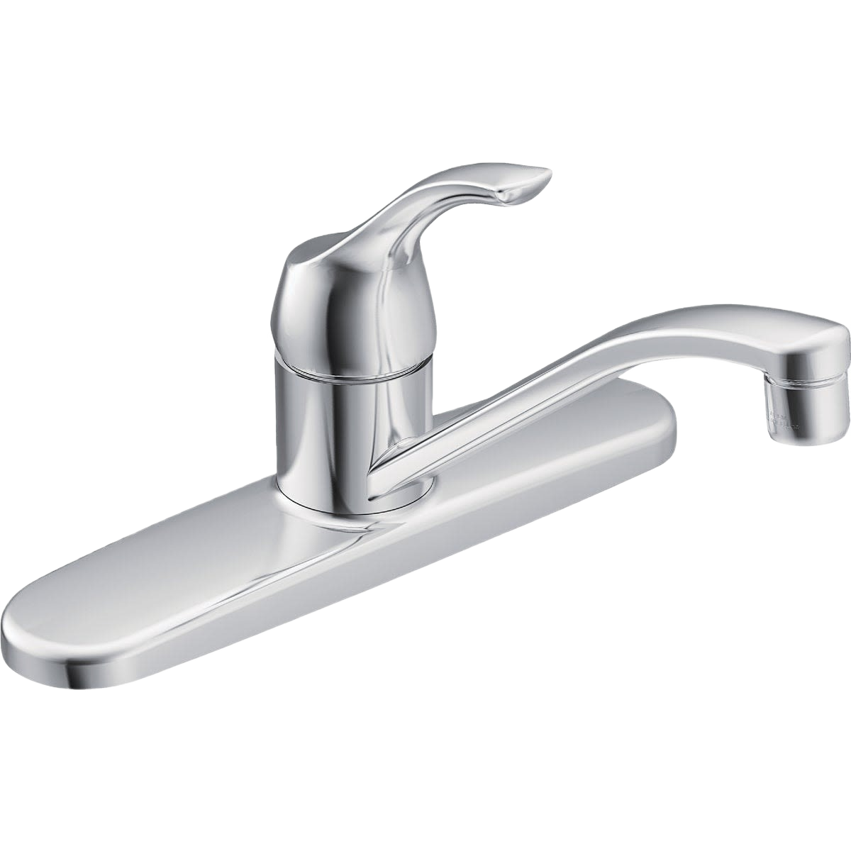Single lever kitchen faucet with polished chrome finish and 9-inch spout for modern kitchen sink setups