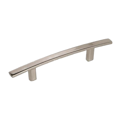 Polished nickel 3-3/4 inch cabinet pull with sleek modern design for hardware and furniture accessories collections