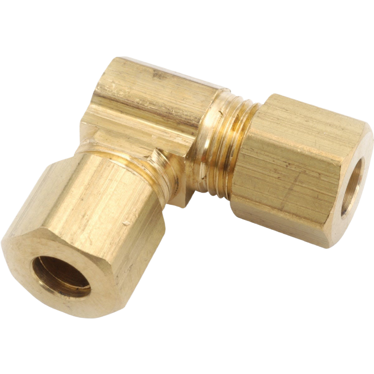 Brass 90-degree compression elbow fitting for 1/4-inch tubing in plumbing, pipes & fittings, and home improvement collections