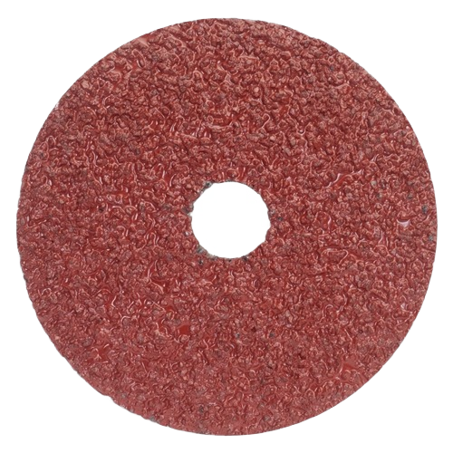 Red 5-inch fiber sanding disc with 16-grit abrasive for heavy material removal in tool accessories and abrasives collections