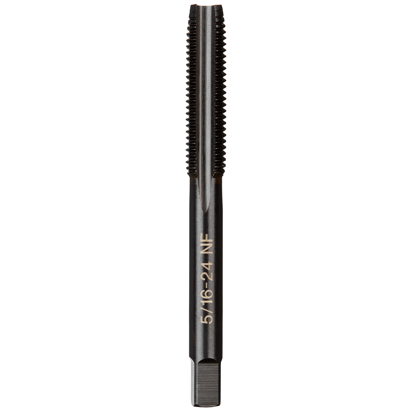 Black metal straight flute plug tap for creating precise internal threads in tool accessories and power tool use under $50